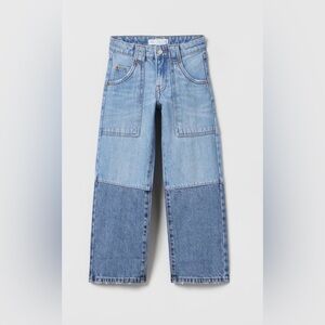 Zara Girls Colorblock Jeans Pants In Blue Size 11/12